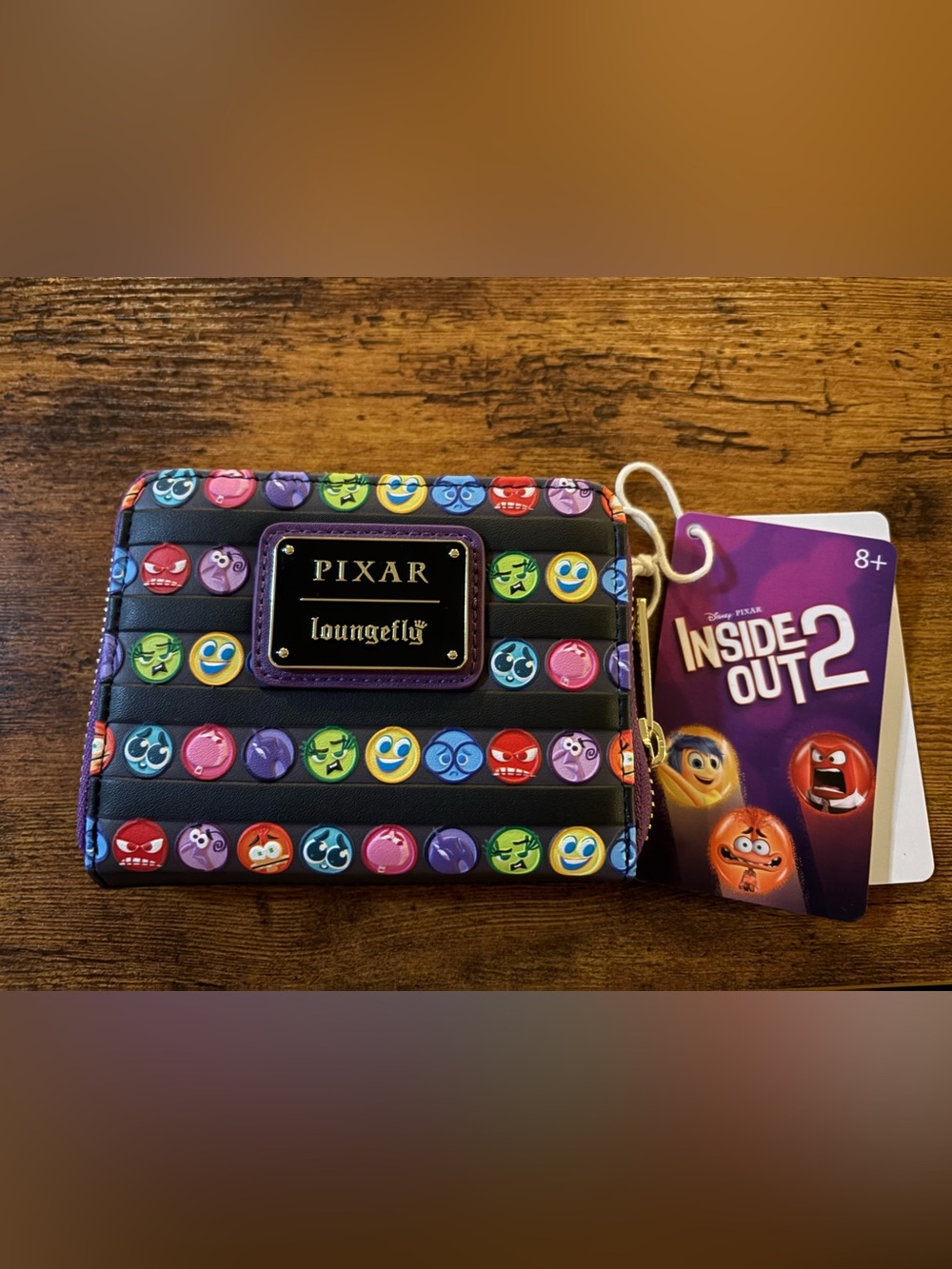 Disney Pixar Loungefly Inside Out Color Wheel Zip Wallet - Multicolor Emojis - Picture 2 of 2